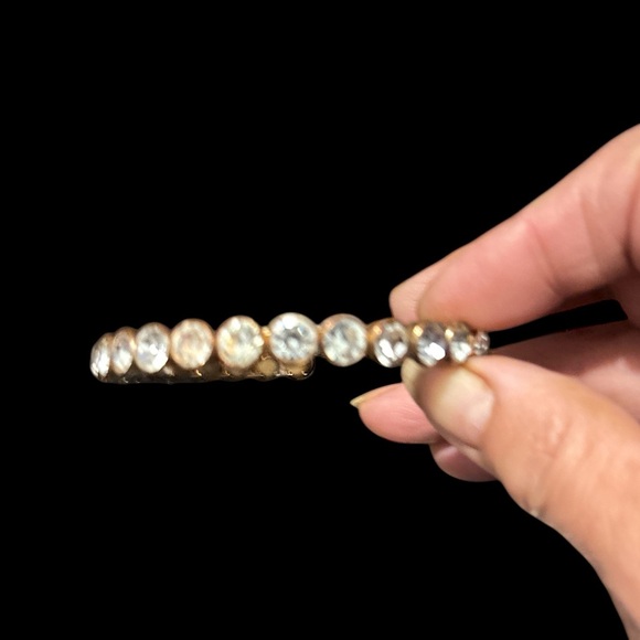 Copper & CZ Jewel Cuff Bracelet - vintage - Picture 4 of 9